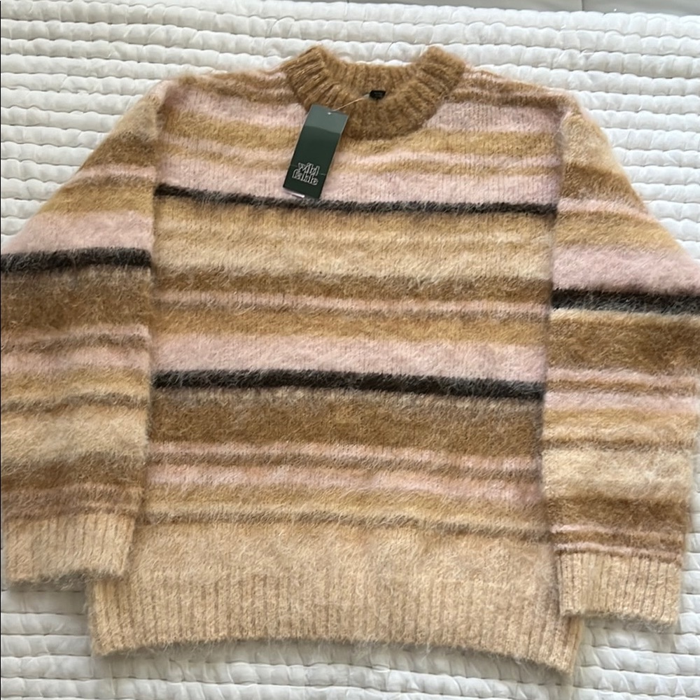 Striped Light Pink and Beige Sweater